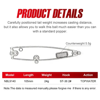 CHEERY High Quality Popper Lure Topwater Fishing Lure Poppers Hard Bait Tackles – Popper – view 4