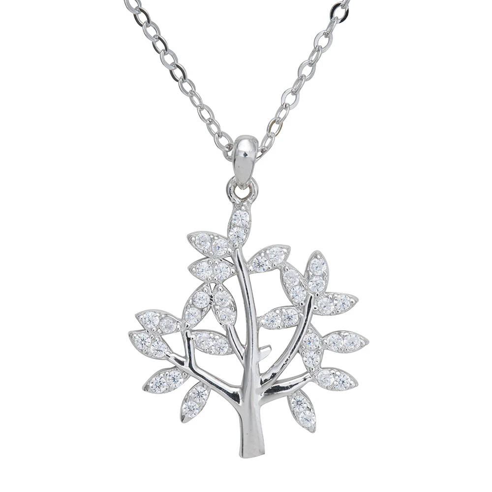 925 sterling silver life tree pendant necklace tree of life jewelry necklace pendant for Women tree of life crystal pendant