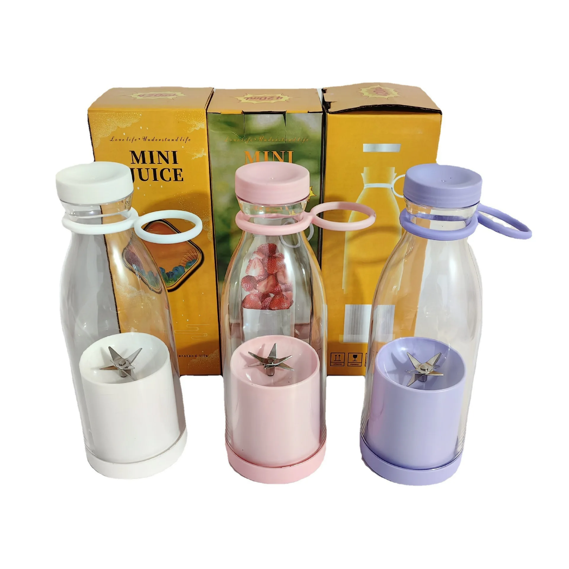 USB Rechargeable Portable Blender with 6 Blades 420ml Mini Home Use Fruit Juicer Cup Machine Electric Powered 15