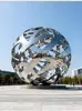 Stainless steel hollow ball sculpture