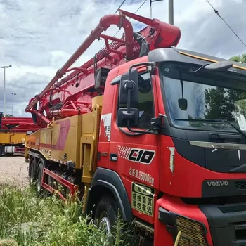 Second Hand China Trade Diesel Hydraulic Sany Volvo 51M Used Concrete Boom Pumping Concrete Truck with Pump for Sale in Algeria