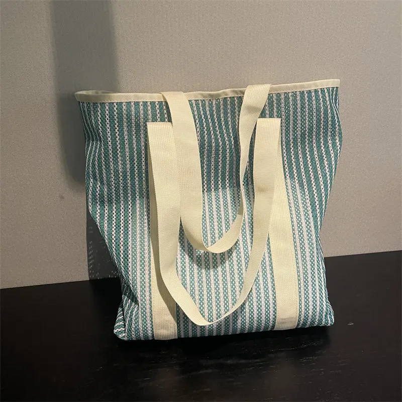 Custom Printed Nylon Mesh Tote Bag Reusable with Custom Logo for Beach or Shopping