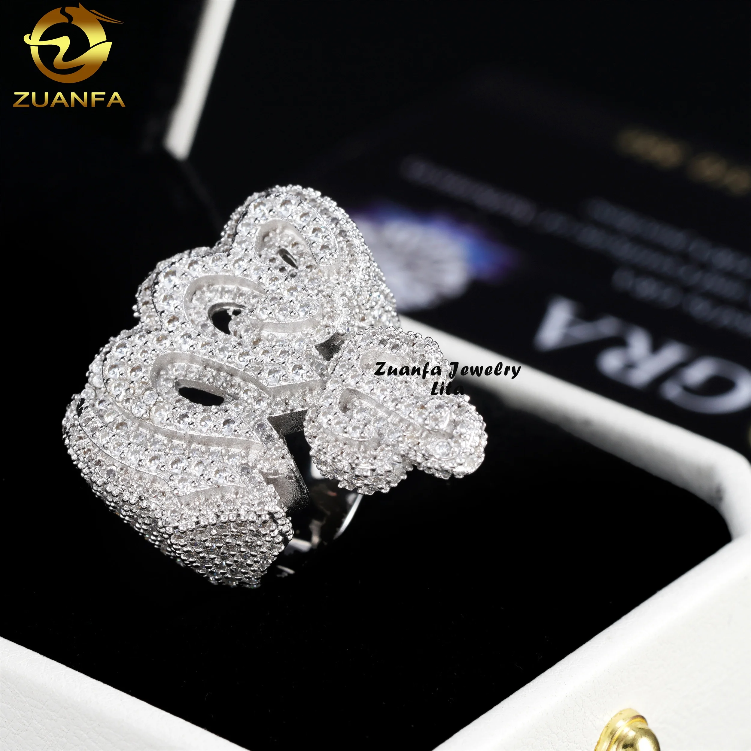 Nieuwkomers 925 Zilveren Allah-Ringen Iced Out Vvs Diamond Heren 