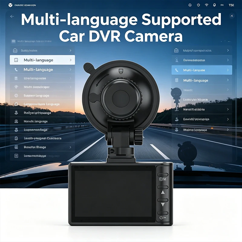 T5E Custom Logo 2K Car Dash Cam & Video Recorder Front/Rear 2.4G WiFi Enabled APP Control Loop Recording G-sensor Dual Lens