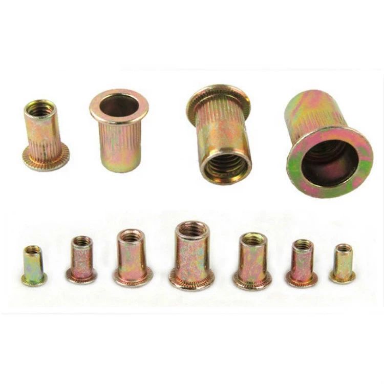 China Factory Oem Odm Fastener Customized Flat Head Hexagon Round Hex Through hole Brass Stainless Steel Blind Rivet Nut