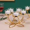 Gold 5-head candle holder, without candles and candle cups