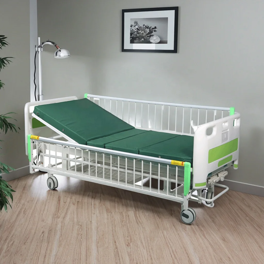 Extra-Wide Adjustable Foldable Hospital Bed Infusion Ready Durable Steel Construction Guardrail Safety Systems 2-Year Warranty 4