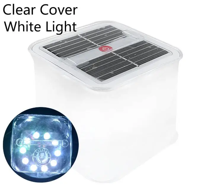 Square Solar Inflatable Lanterns for Camping Emergency Light