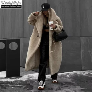 Winter New Thick Breathable Single Breasted Long Casual Warm Women's Polyester V-neck Full Sleeve Knitted Coat