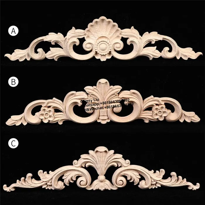 1 Piece Wood Carving Rosette Applique Shabby Chic Wood -  Portugal