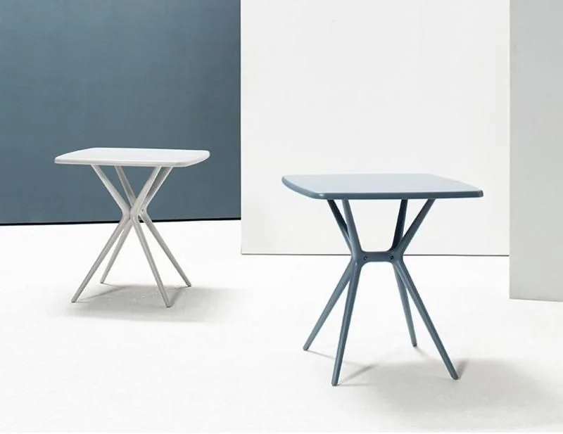 Модный квадратный пластиковый обеденный стол в скандинавском стиле для сада, ресторана, дома