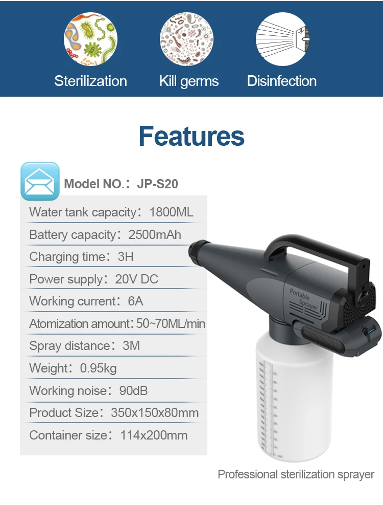Handheld Battery Power Mist Sprayer Portable Garden and Plant Sprayer Easy Operation and Safe to Use for Kitchen Cleaning Tool details