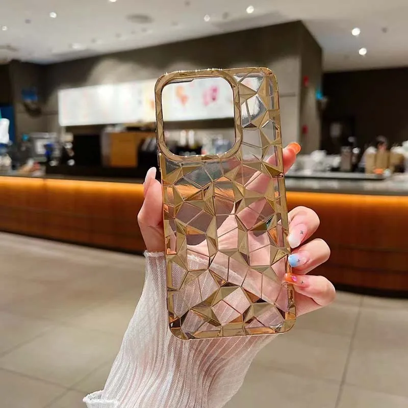 Electroplating Diamond Pattern TPU Mobile Phone Case