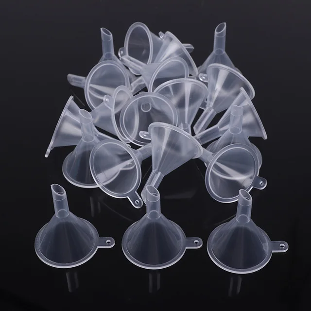 10pcs/set Mini Small Plastic Funnel For Perfume Liquid Oil Electronic Cigarette Vape