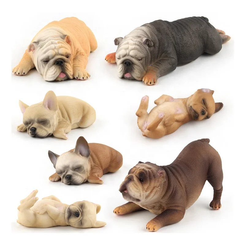 Cost Effective Resin Animal Dog Simulation French Bulldog Statue Desktop Decoration