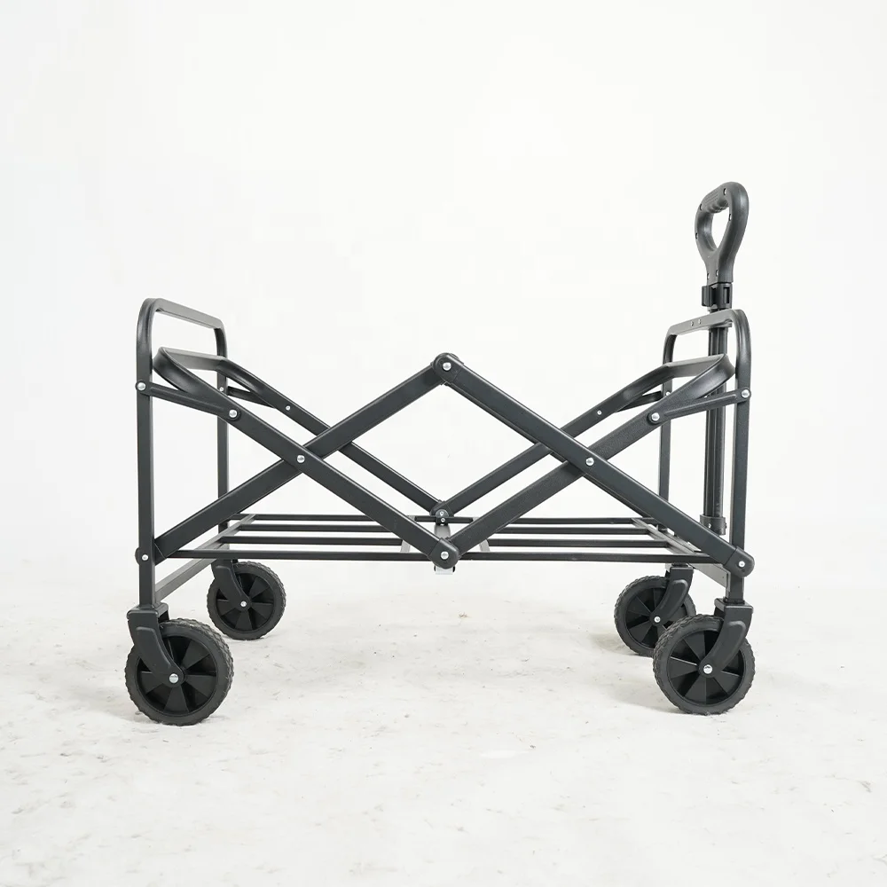 Chariot De Service Pliable 3 étagères - Capacité 350 Lbs (159 Kg), Roulettes, Portable