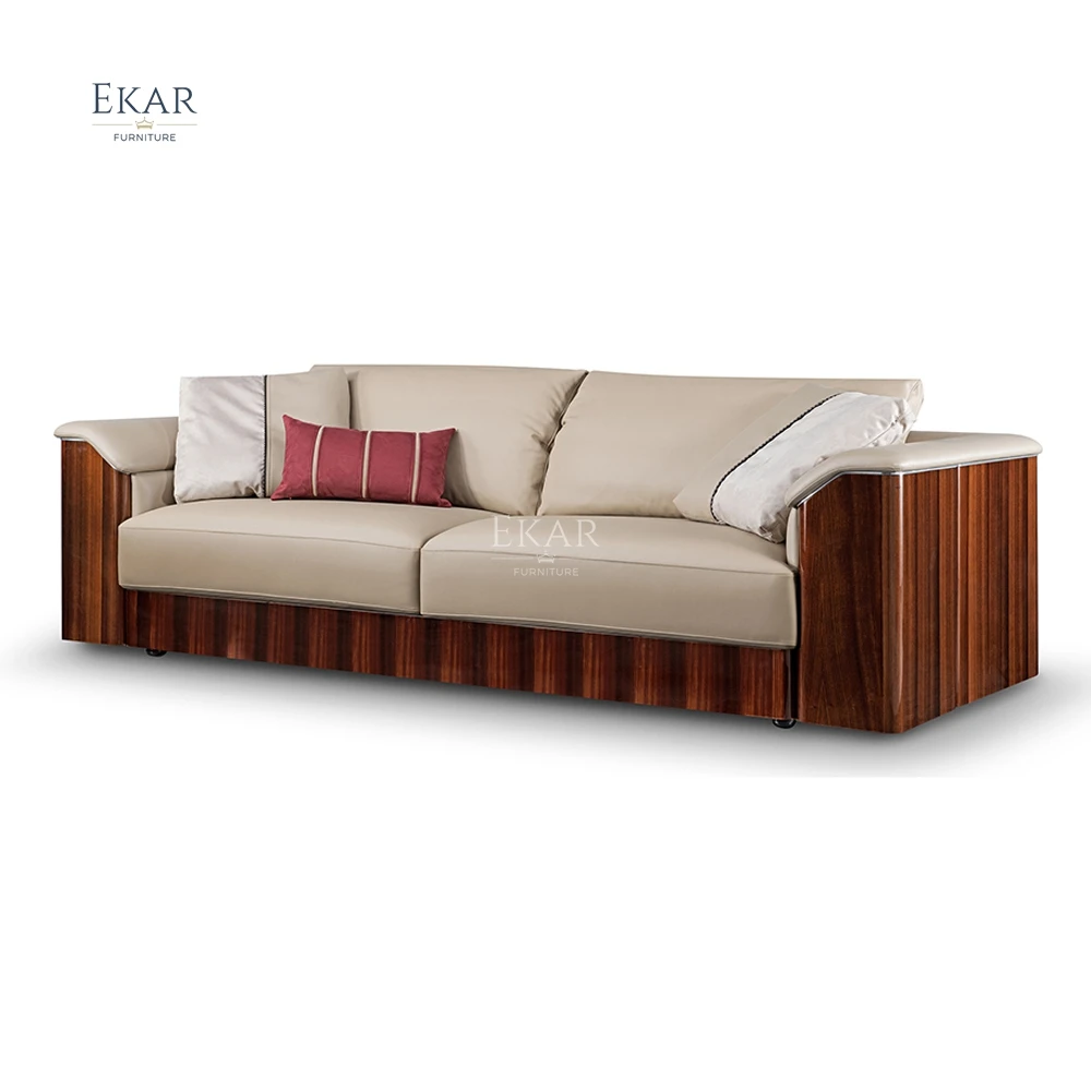 EKAR FURNITURE Modern Comfortable Luxury Fabric & Leather Living Room Sofa