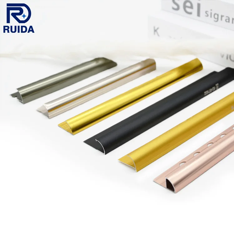 Aluminum Metal Corner Trim For Ceramic Tile Powder Coating 10.5mm