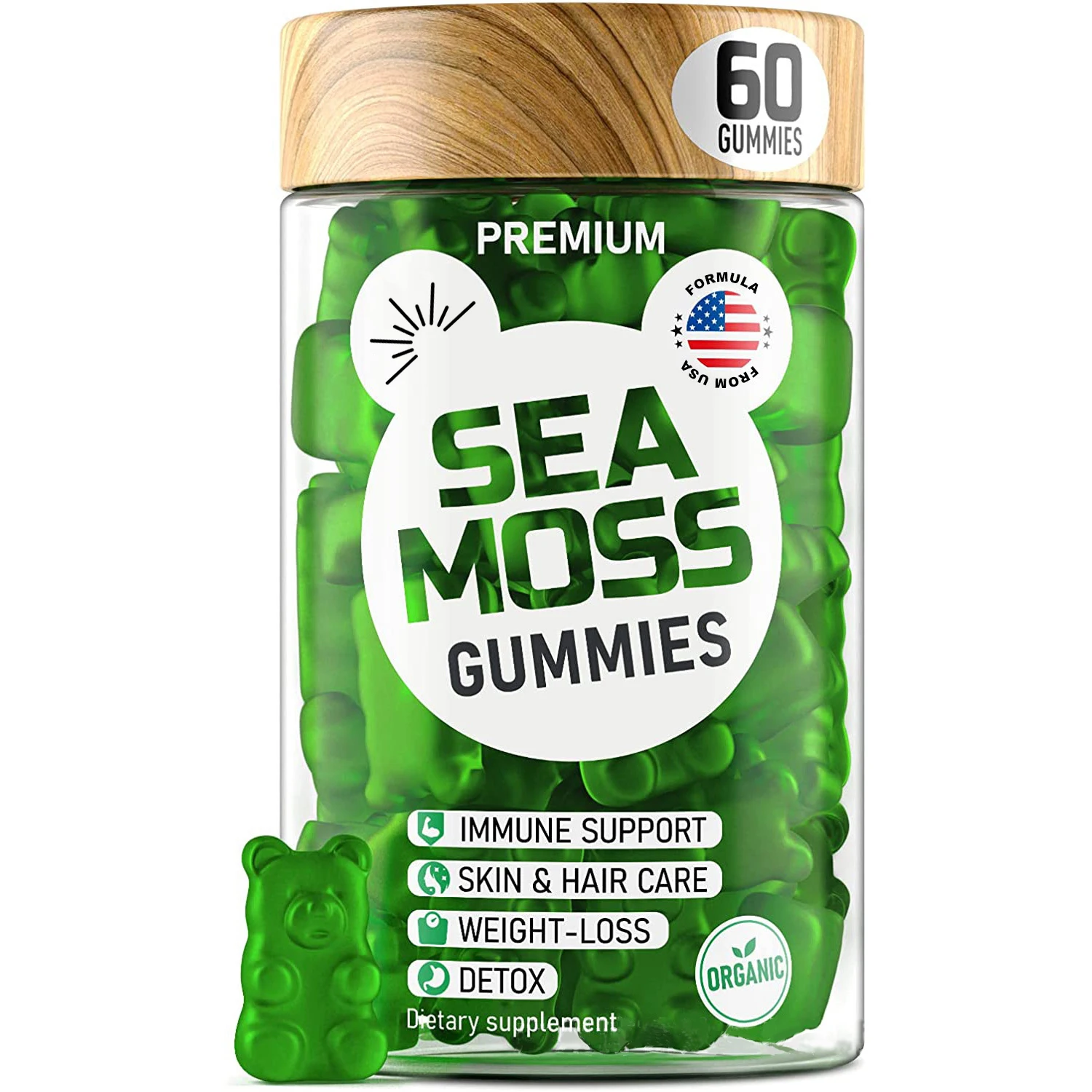 Private Label Your Logo Sea Moss Gummies Improved Sleep Rich In
