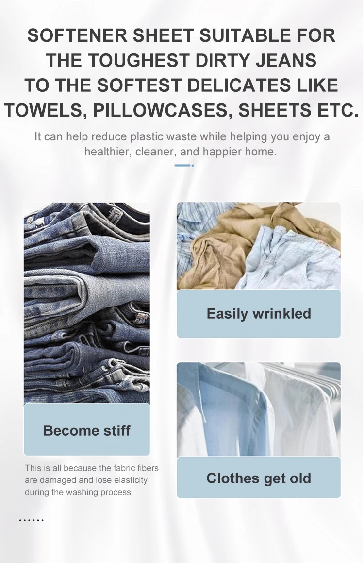 Hot Selling Eco Friendly Fabric Softener Dryer Sheets Laundry Softener