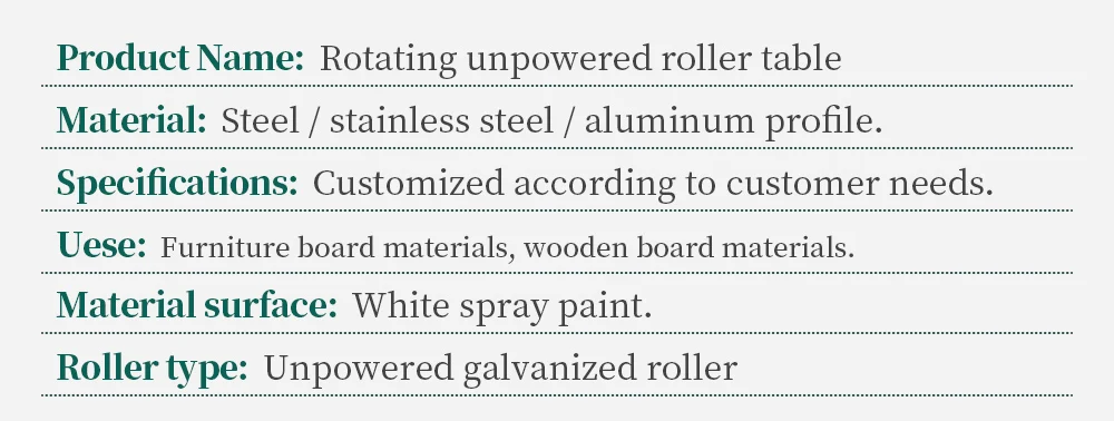 Light material manual rotating roller table, stable locking, multi scene application details