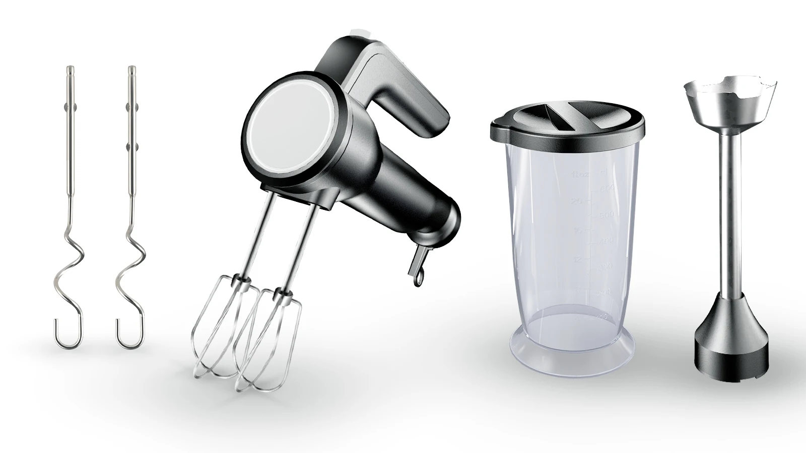 Power Mixer System 800 Peak Watt Immersion Blender And Hand Mixer Easy