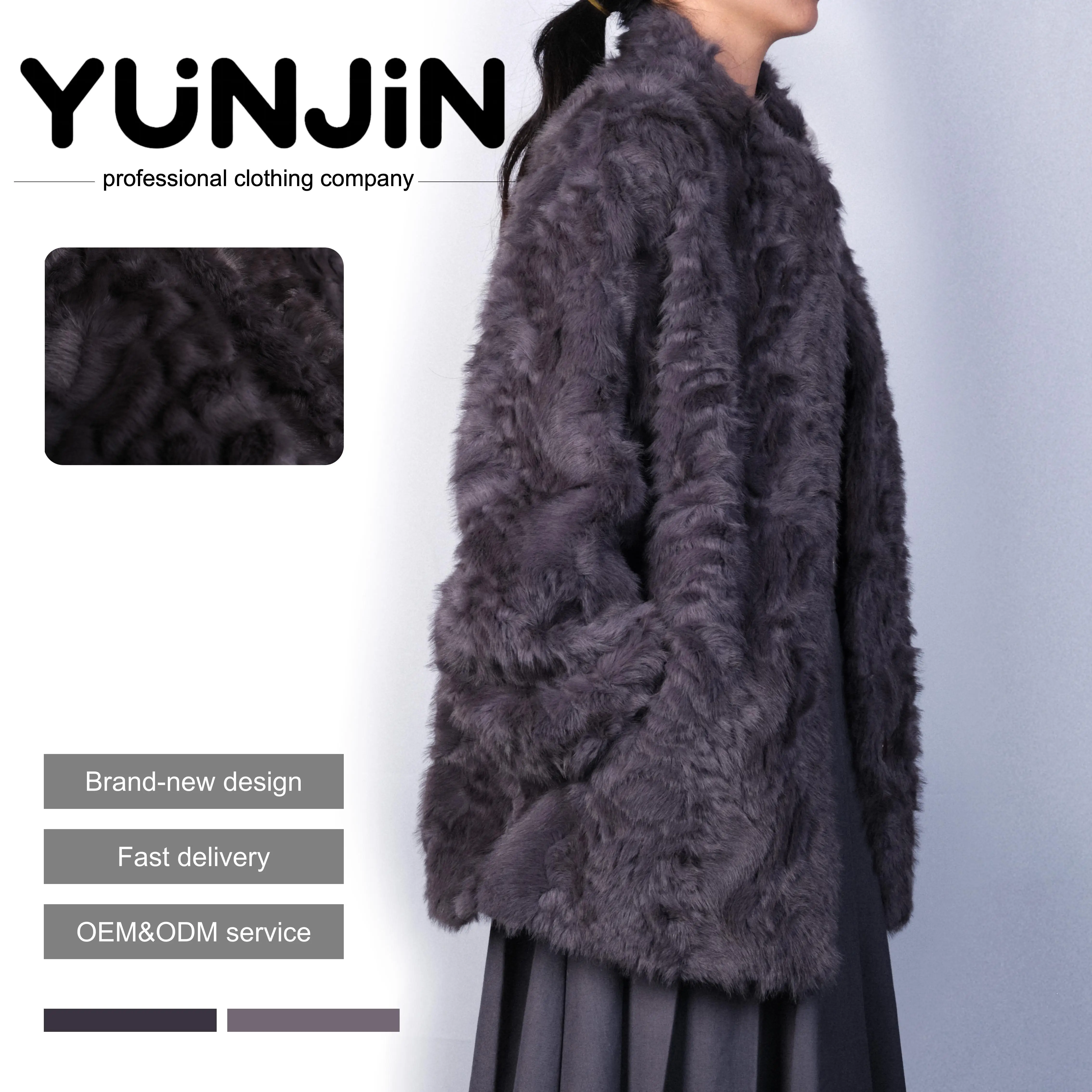 YUNJIN Newest Design Luxury Women's Faux Lamb Fur