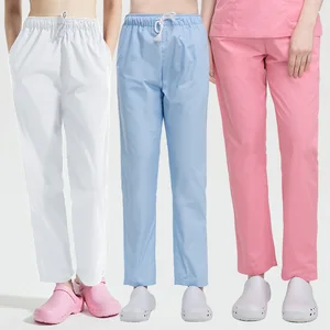 Cheap Multi Colored Doctor Pants Elastic Waistband Tied Rope Knitted Hospital Use Plus Size Scrubs Working Pants Medical Pants