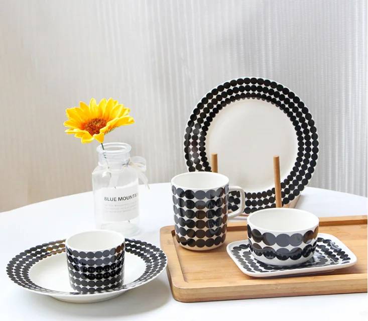 Finland Tableware Flora Tableware Korean Ceramic Plate New Bone China Dinner Set