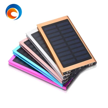 Portable 20000mAh Mobile Cell Phone Ultra Slim Power Bank Solar Charger with Dual USB