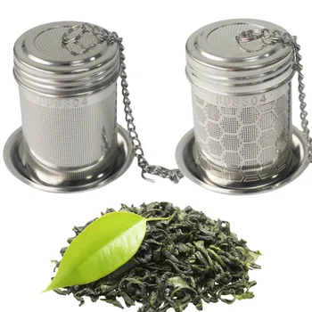 Threaded Lid Diffuser Basket Tea Strainer Steeper Fine Mesh Filters Stainless Steel Tea Infuser To Steep Loose Leaf or Seasoning