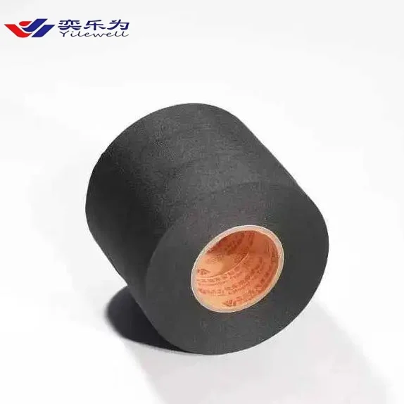 YLW Factory's Black PET Polyester Fleece Cloth PVC Wire Harness Tape Single Sided Acrylic Pressure Sensitive Adhesive Sticker harness tape