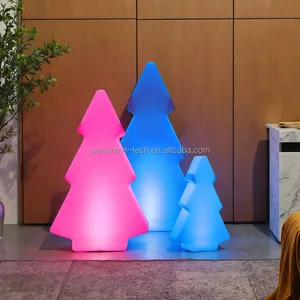 Christmas Decorative Lamp Plastic Glowing Lamp Multi-Color Christmas Tree Shape Lamp