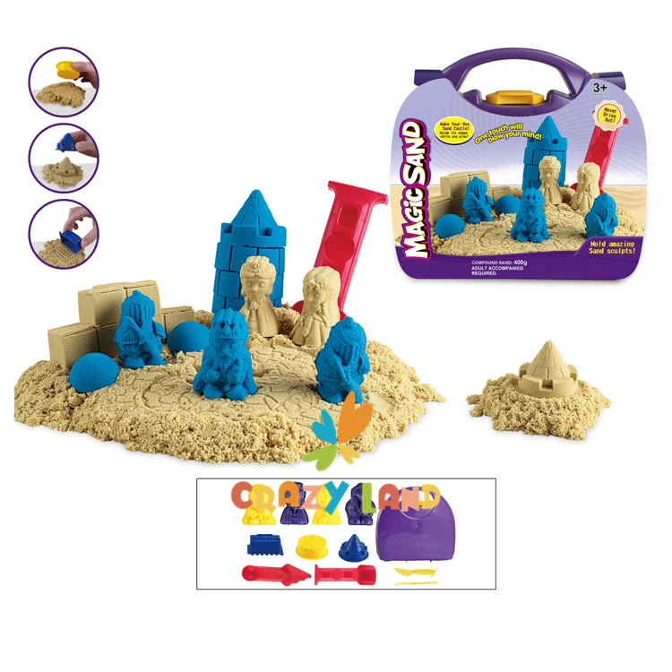 Kids Educational Moldable Sensory Game Diy Modeling Sand Toy With Molds