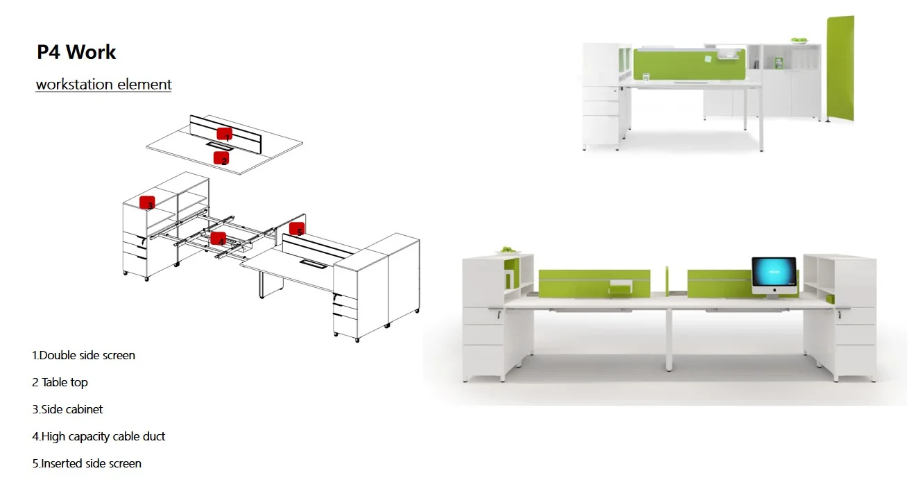 Aluminum Frame Wood Staff Office Table manufacture