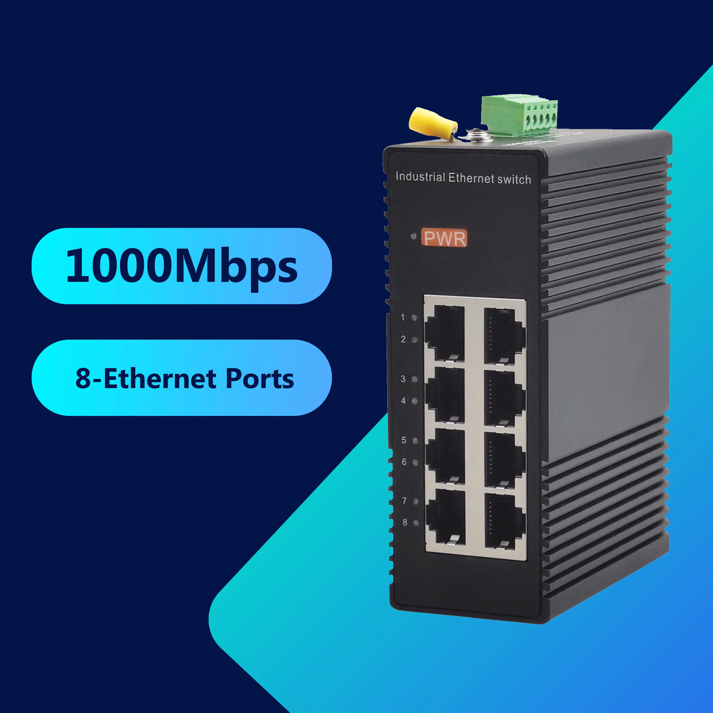 8 RJ45 Ports 16G Backplane Mini Industrial Unmanaged All-Copper Gigabit Switch