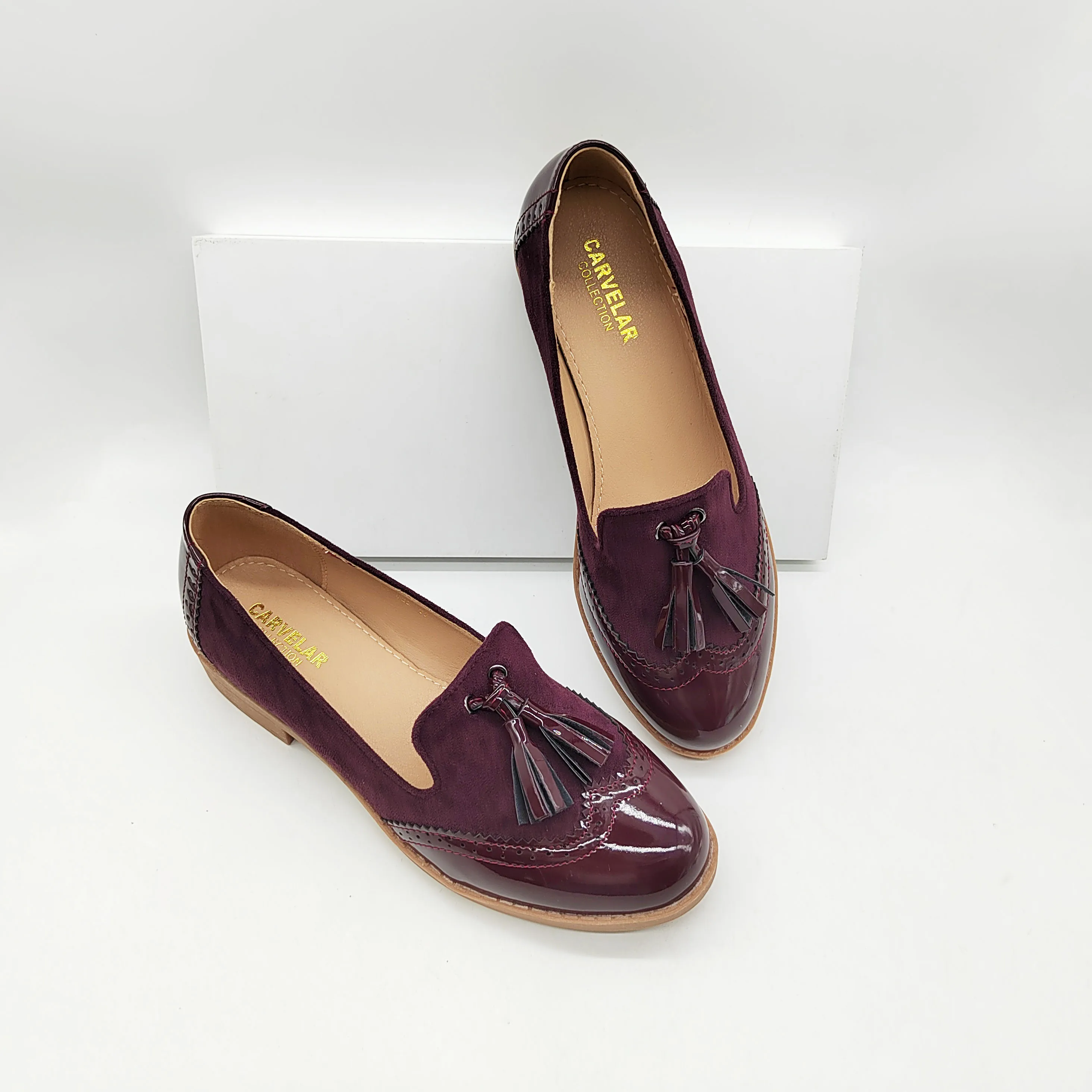 Wholesale Suede Upper Women's Casual Style Office Brogues Oxford Moccasin  Boyfriend Dress Shoes for Ladies
