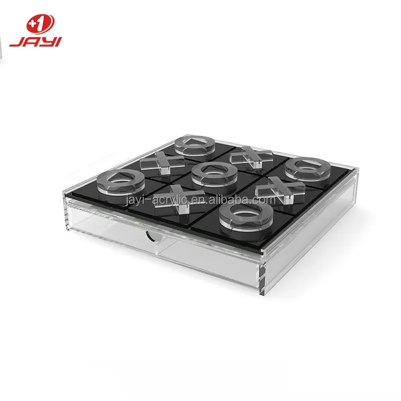 Custom 2 in 1 Lucite Board Games Acrylic Chess Tic Tac Toe Game Set