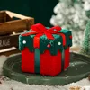 Red and green velvet gift box-bow style
