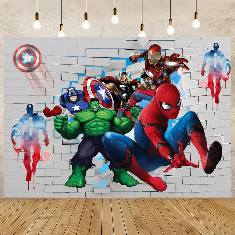 Toile De Fond Carrée Spiderman 80 X 60 Pouces – Décoration D’anniversaire, Fournitures De Fête