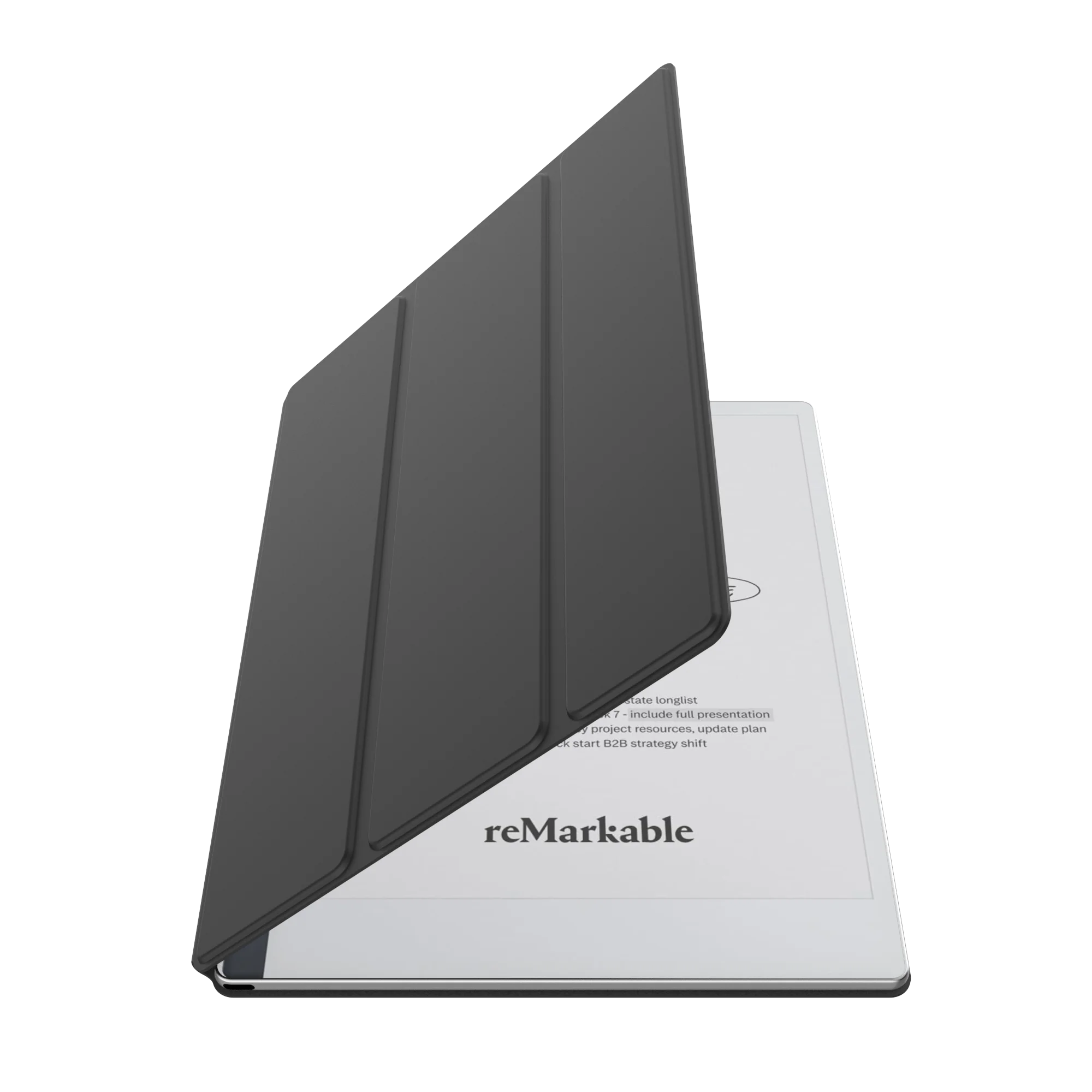 Funda inteligente delgada ligera resistente a impactos con tapa trasera dura de policarbonato plegable en tres partes Laudtec para Remarkable 2 de 10,3