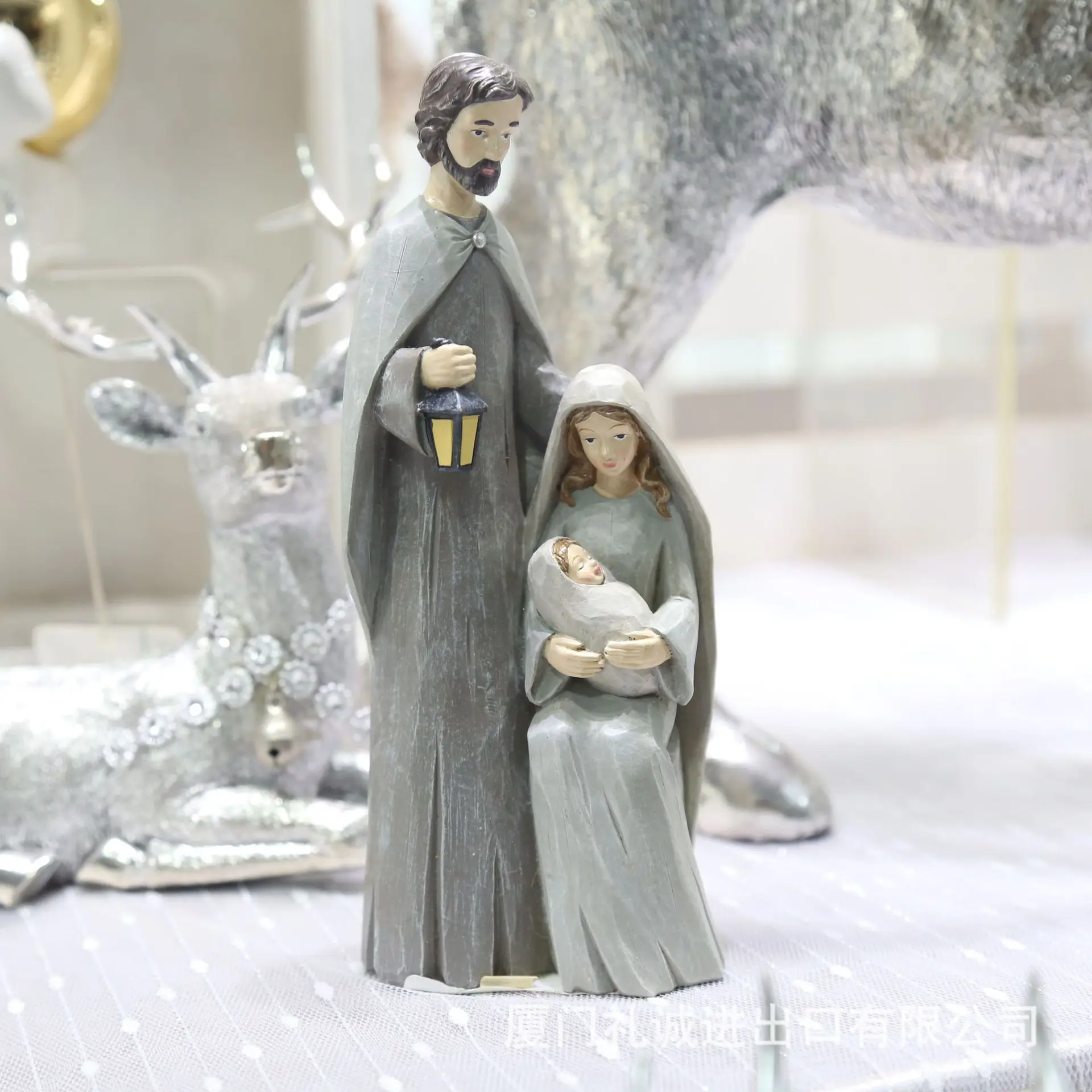 Decorative Figurines Statue Nativity Scene Resin Family Figure ...