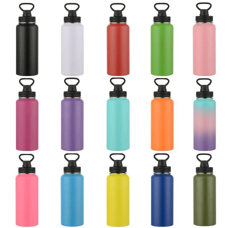 32oz stainless steel wide mouth metal bottles bpa free vacuum insulated hot and cold sports water bottles