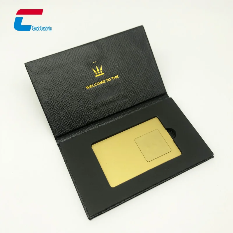 Hot Selling Luxurious 24K Gold Metal Crafts Gift Card Gold Embossed Business Cards Design Gold Embossed Metal Business Card