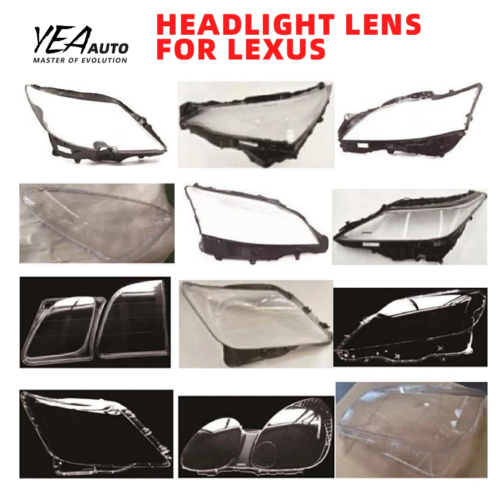 product car headlight glass lampshade cover lens for lexus es gs rx is lx gx nx ls ct light shade lens cover housing back base-36