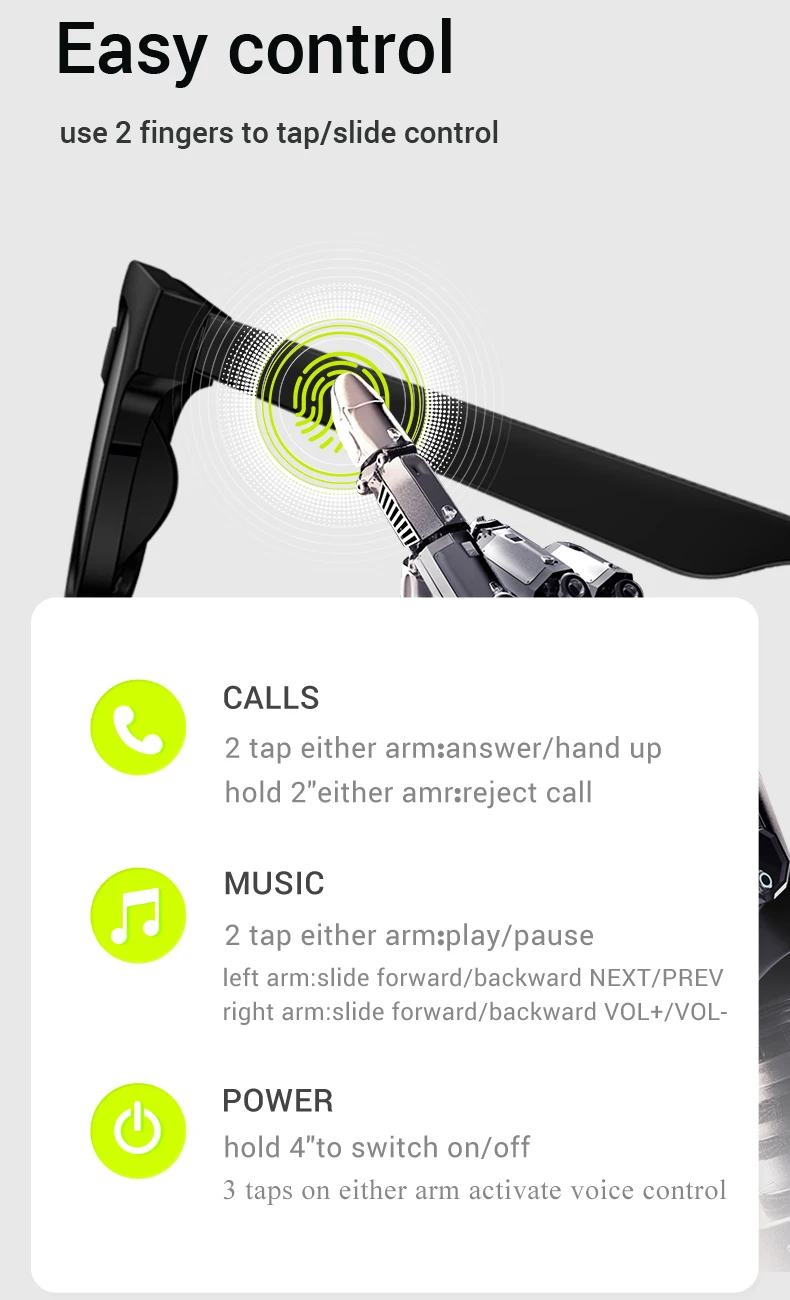 KX32  Smart Glasses BT Calling Magnetic Anti-Blue Sunglasses Wireless Smart Audio Music Glasses for Men Cycling