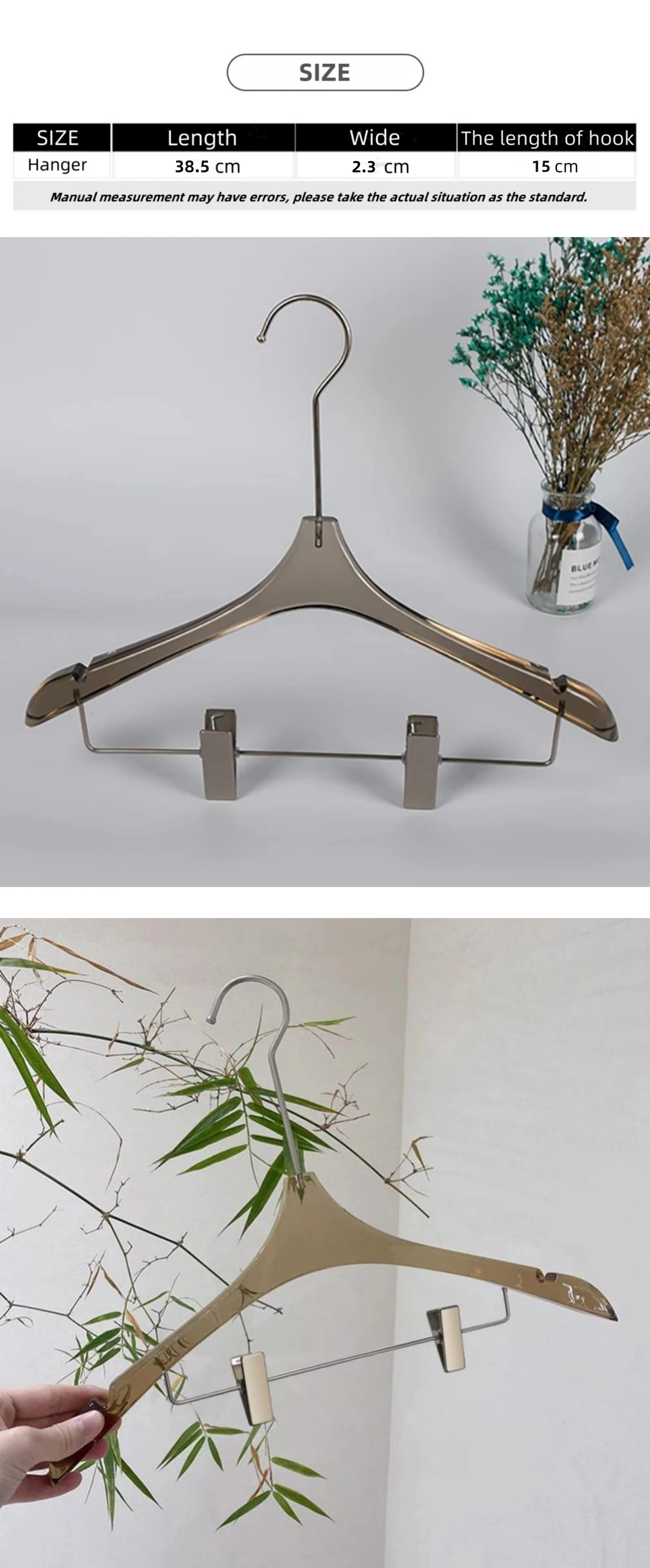 Wholesale Acrylic Hangers For Clothes With Gold Clips With Customized Logo Buy Hot Sale