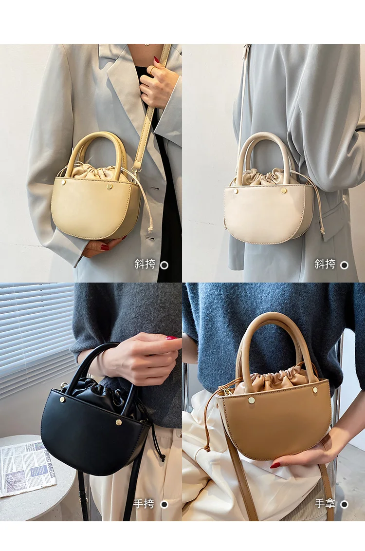 2021 Simple new style pumping bucket bag custom luxury ladies women hand bags women handbags