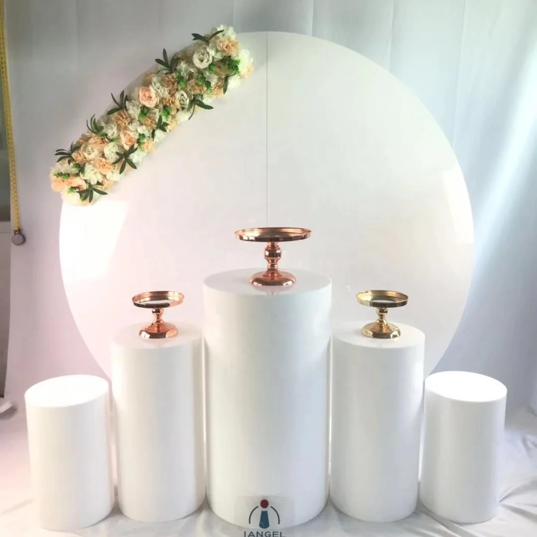 Iangel factory 70cm height wholesale display wedding round plinths acrylic plinths