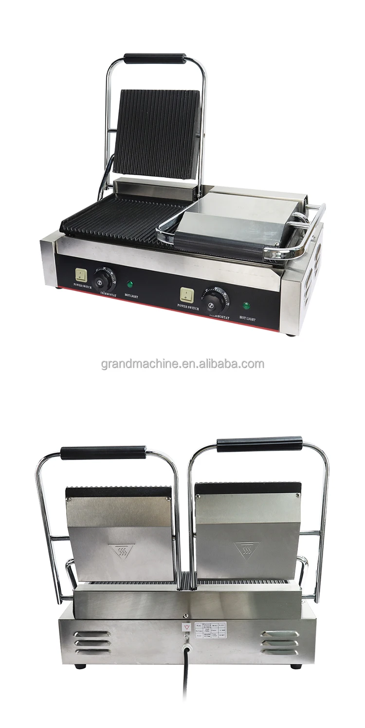 Hot selling cheap price Cast Iron/Electric Sandwich Maker Panini Press Grill Double Plate Food Machinery  Grill Press Grill manufacture